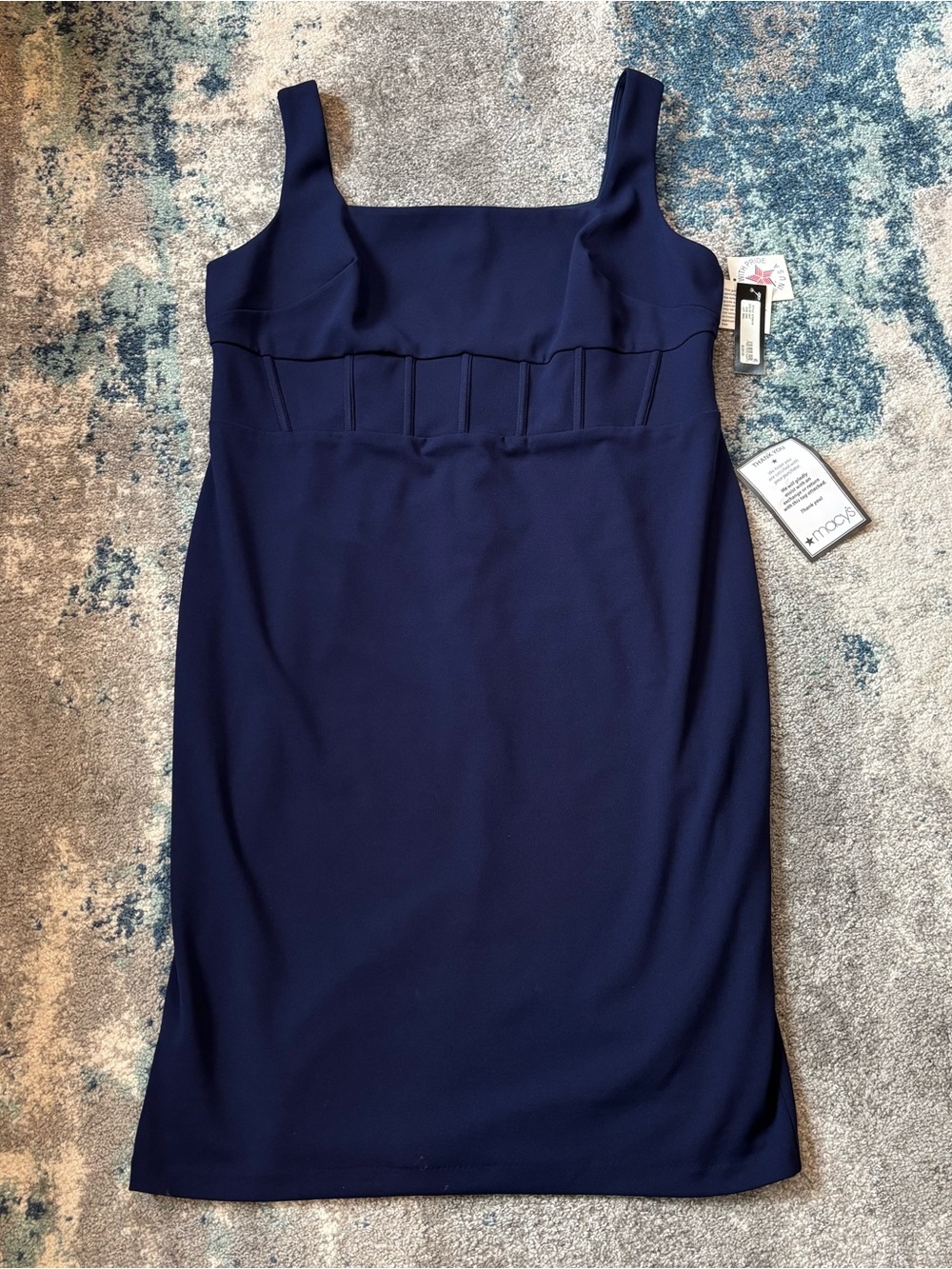 Betsy & Adam Navy Sleeveless Sheath Dress made in USA NWT
